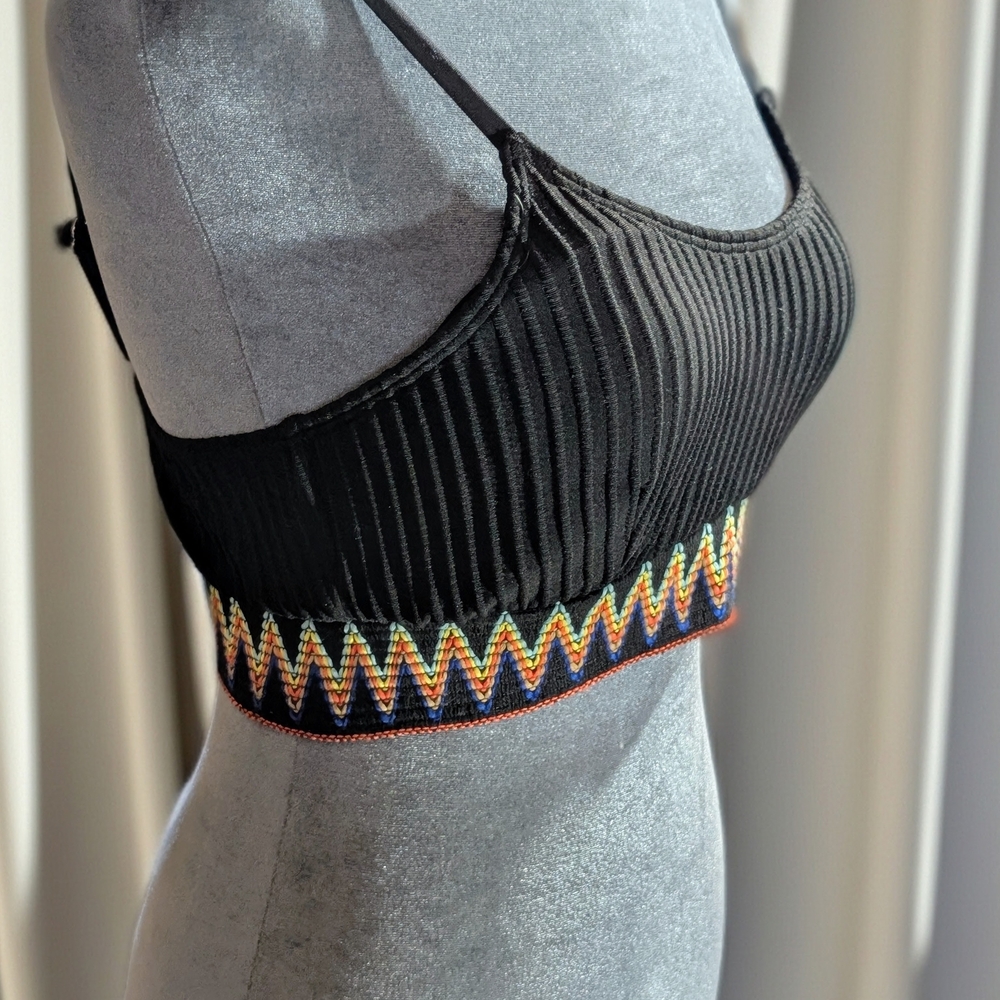 Zuobanyo Women's Small Dark Blue Bikini Top Adjustable Strap NWT - Picture 2 of 3